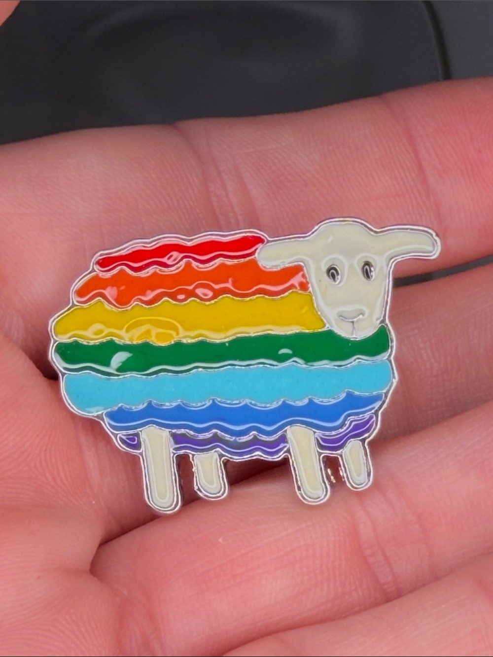 Rainbow Sheep Enamel Pin - 🌈
